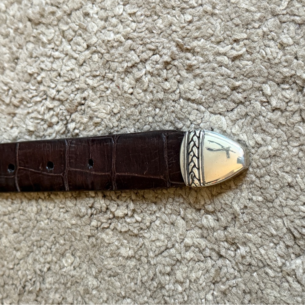 ONYX by Brighton 14903 Men’s Brown Crocodile Leather Belt- size 40 inches - Picture 4 of 9